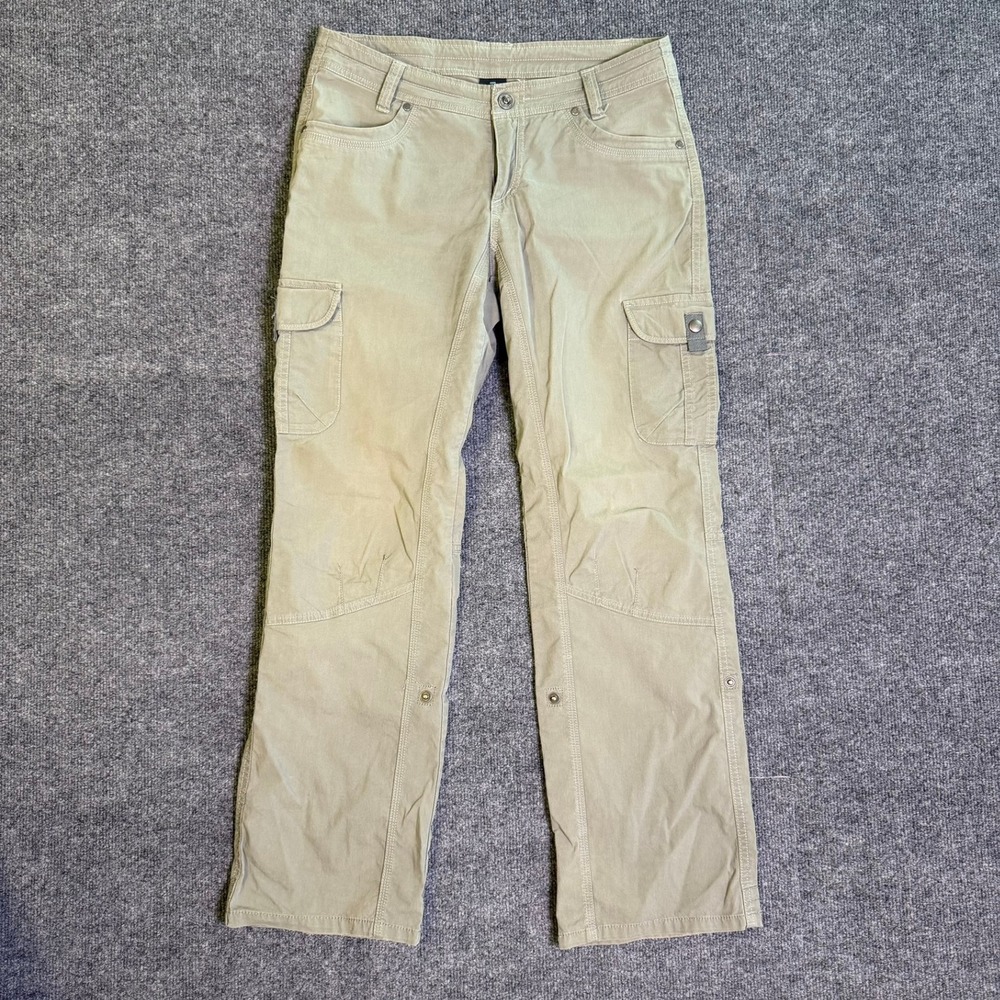 Kuhl Womens Cargo Hiking Pants Sage Green Roll Up Leg Size 8 Short *32X29*